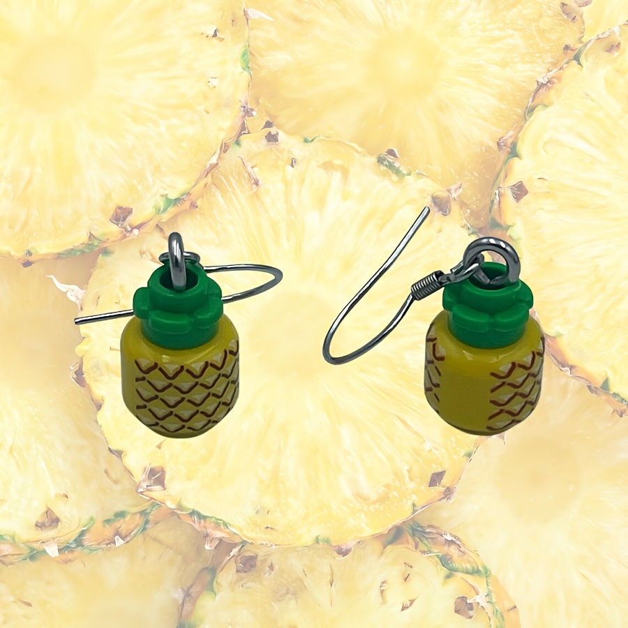 Food Zinc - Boucles d'oreilles créatives en forme d'ananas