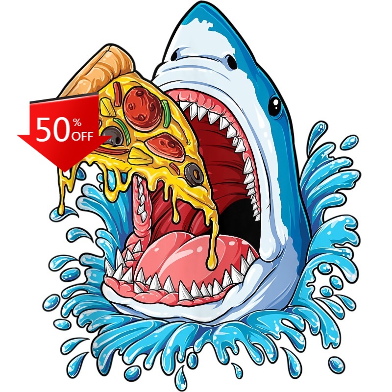 Food Snacks To Eat - Autocollant décoratif de protection motif requin