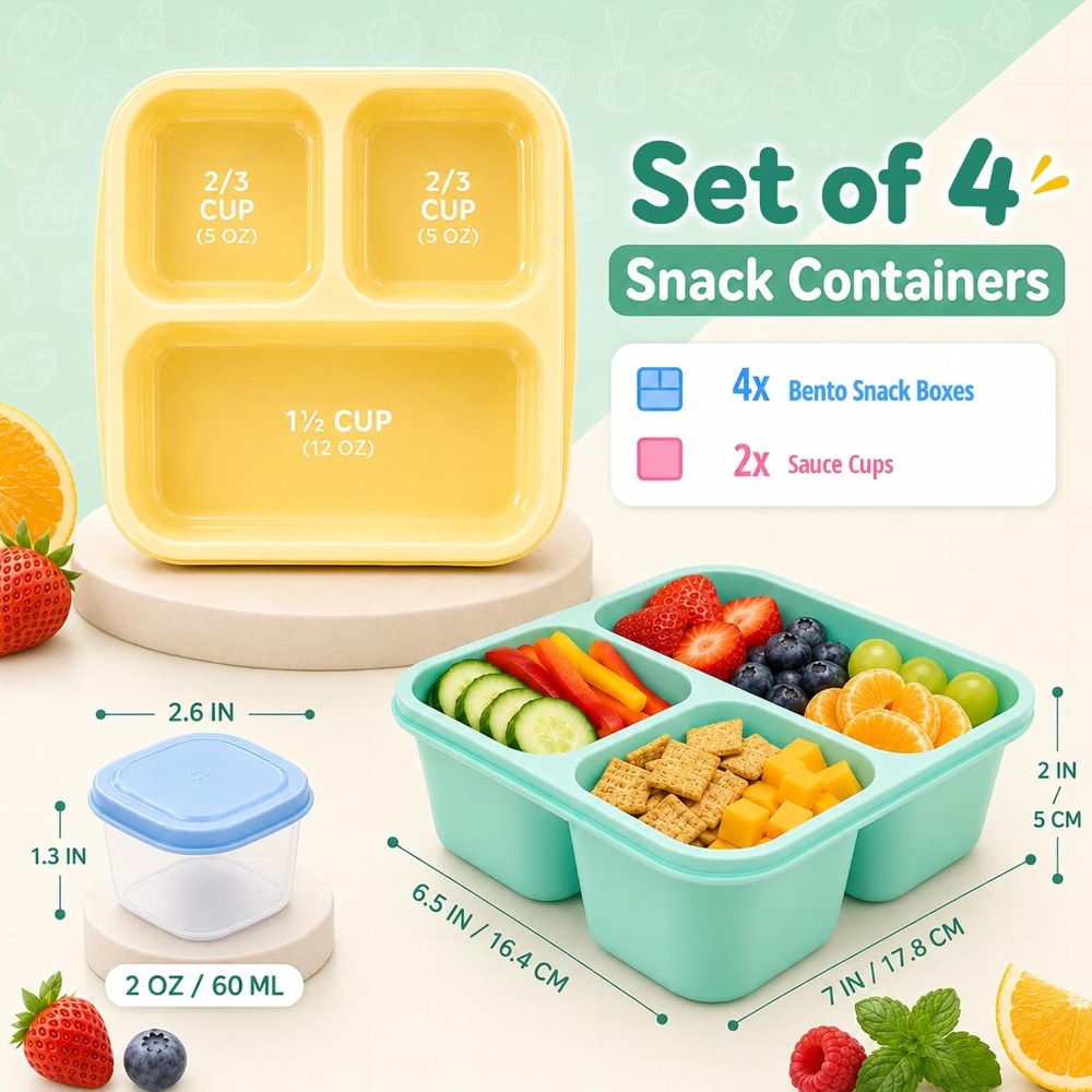Boîte à bento à 3 compartiment - Food Snacks To Eat avis et prix