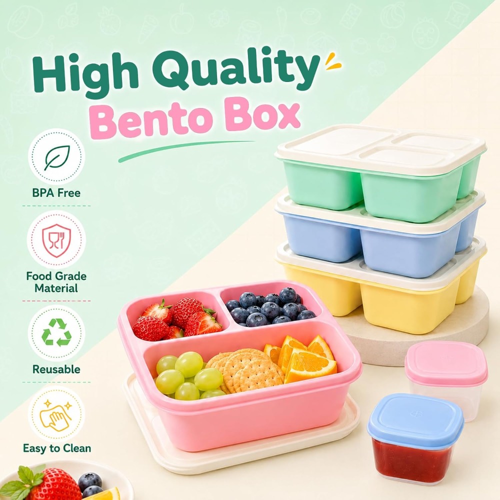 Boîte à bento à 3 compartiment - Food Snacks To Eat avis et prix
