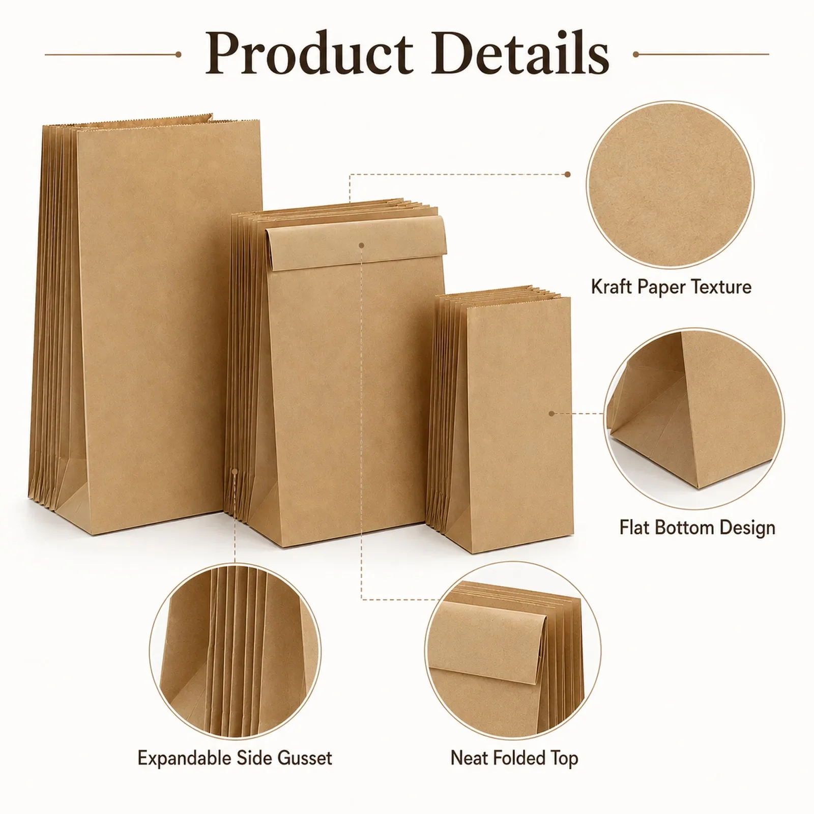 10-30 sacs en papier kraft bru - Food Day Snacks avis et prix