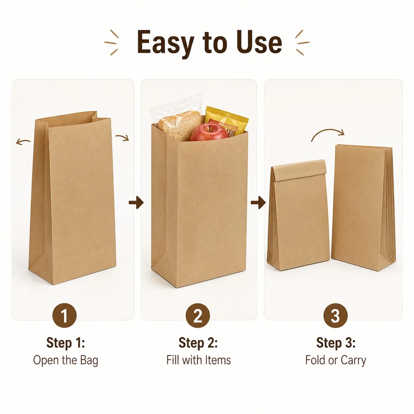 10-30 sacs en papier kraft bru - Food Day Snacks avis et prix